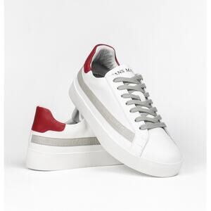 Sans Matin Olympus Low Top Woman’s Leather Sneakers Shoes 6.5 US 37 EU White